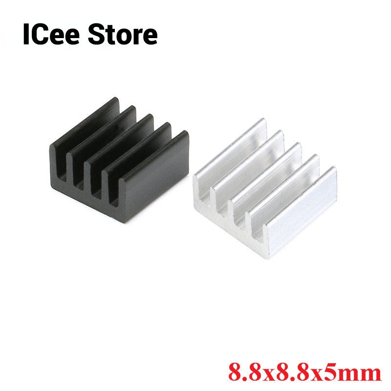 20Pcs 8.8x8.8x5mm Heatsink Radiator Cooling Fin Aluminum Heat Sink A4988 8.8*8.8*5mm for Electronic Chip LED IC Transistor