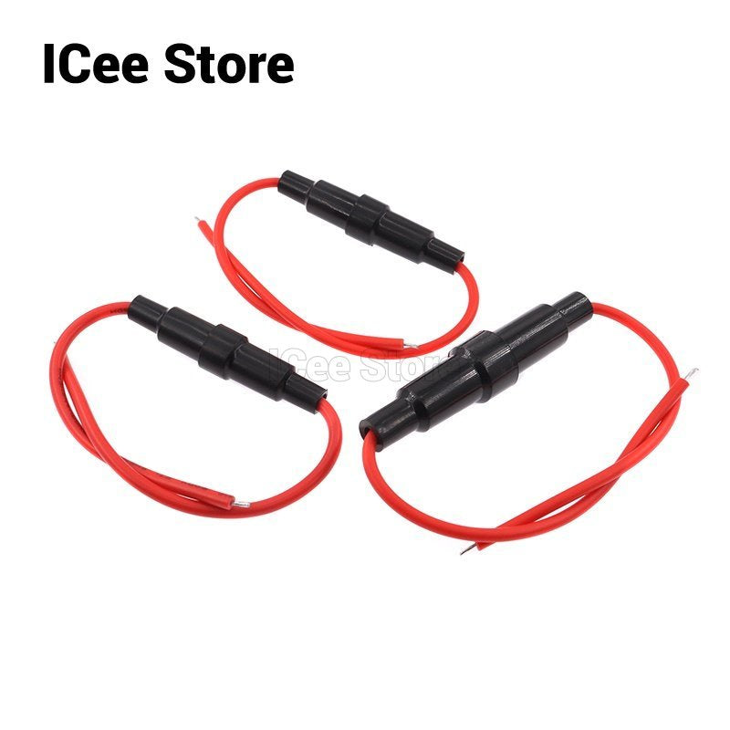 5Pcs Glass Fuse Holder 5*20mm 6*30mm Screw Type 5X20mm with 22 20 18 16 14AWG Wire Cable 250V 5X20MM Glass Fuse Tube Fuse Casing