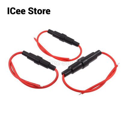 5Pcs Glass Fuse Holder 5*20mm 6*30mm Screw Type 5X20mm with 22 20 18 16 14AWG Wire Cable 250V 5X20MM Glass Fuse Tube Fuse Casing