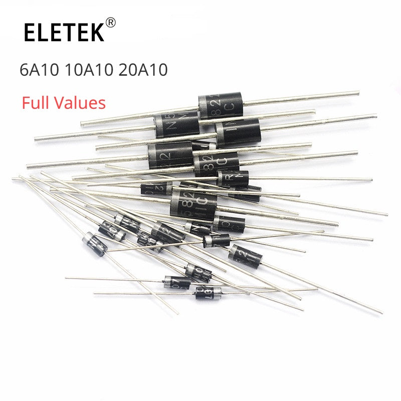 50Pcs Diode 6A10 10A10 20A10  Full Values 1N4001 1N4004 1N4007 1N5404 1N5408 1N5818 1N5819