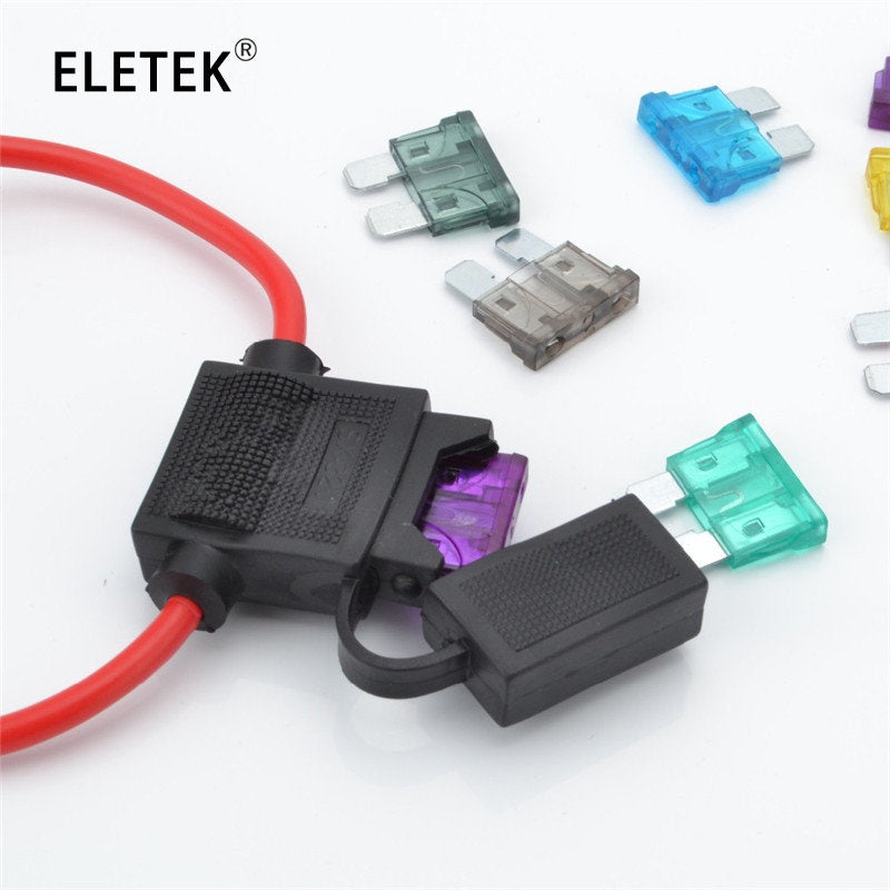 Medium Car Waterproof Fuse Holder Socket 3A 5A 7.5A 10A 15A 20A 25A 30A 35A 40A Auto Motorcycle Motorbike Blade Fuse