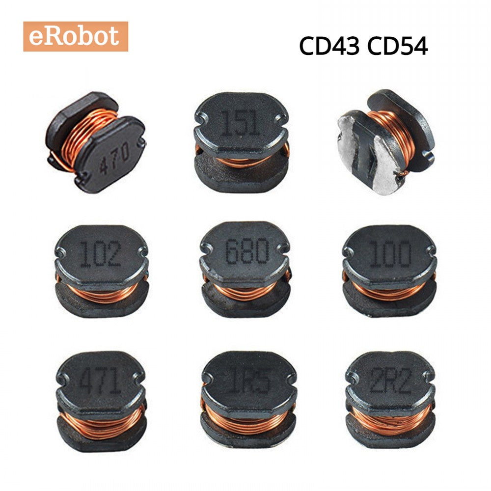 10Pcs CD43 CD54 SMD Inductor High Power Inductance1UH 1.5UH 2.2UH 4.7UH 6.8UH 10UH 15UH 22UH 33UH 47UH