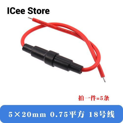5Pcs Glass Fuse Holder 5*20mm 6*30mm Screw Type 5X20mm with 22 20 18 16 14AWG Wire Cable 250V 5X20MM Glass Fuse Tube Fuse Casing