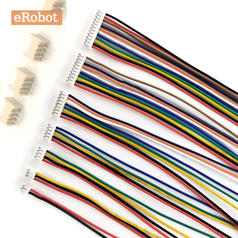 10 Sets JST 1.25mm Wire Cable Connector Micro JST Pitch 1.25mm 2/3/4/5/6Pin Female Plug Electronic Wire 15cm 28AWG