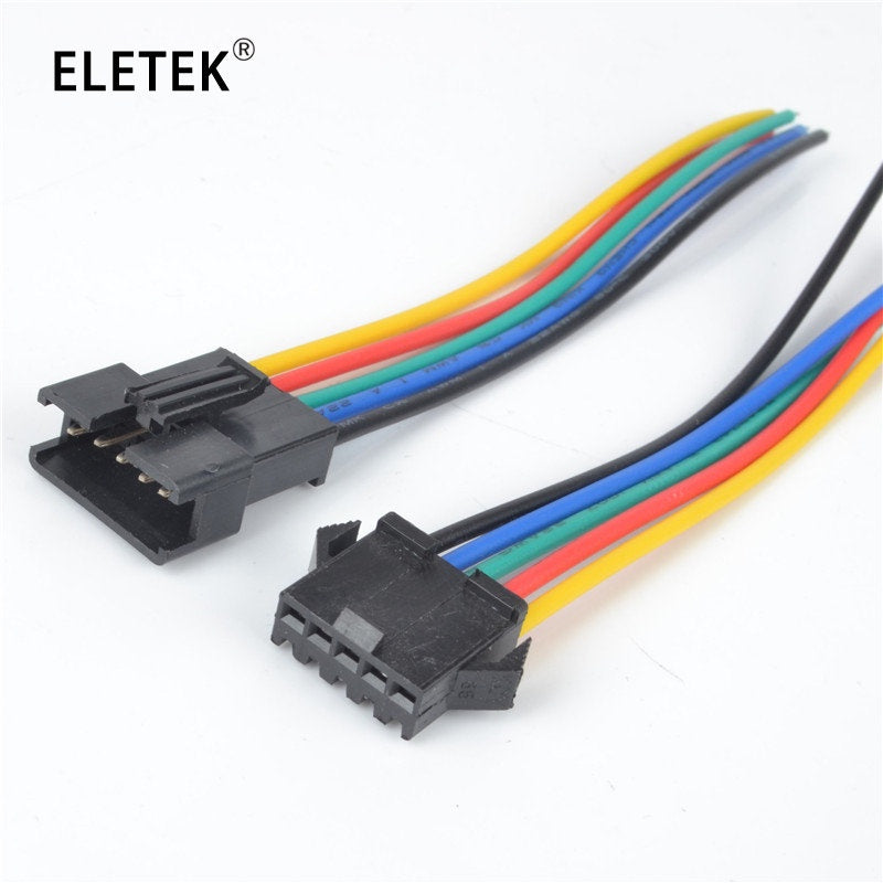 10Pairs JST SM  2.54MM Plug 24AWG Male To Female Wire Connector  Cable Pigtail 2Pin 3Pin 4Pin 5Pin Plug LED Connecting Line