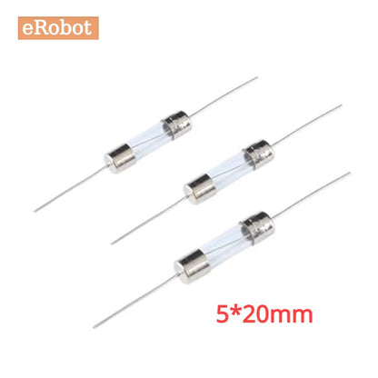 10Pcs 5*20mm Axial Glass Fuse Fast Blow 250V with Lead Wire 5*20 F 0.5A/1A/2A/3A/3.15A/4A/5A/6.3A/8A/10A/12A/15A The Fuse Tube