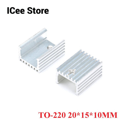 Aluminium TO-220 Heatsink TO 220 Heat Sink Transistor Radiator TO220 Cooler Cooling Silver 20*15*10MM