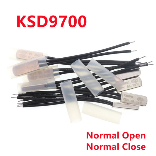 5Pcs KSD9700 5A 250V 40-150 Degree NO/NC Normally Closed Open Thermostat Thermal Protector Fuses Temperature Switch