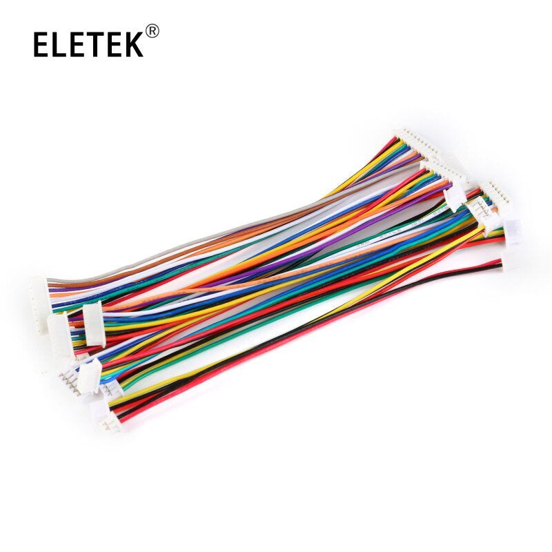 10Pcs 100MM  XH 1.25 28AWG  Wire Cable Connector DIY  JST 2/3/4/5/6/7/8/9/10 Pin Electronic Line Double Connect Terminal Plug