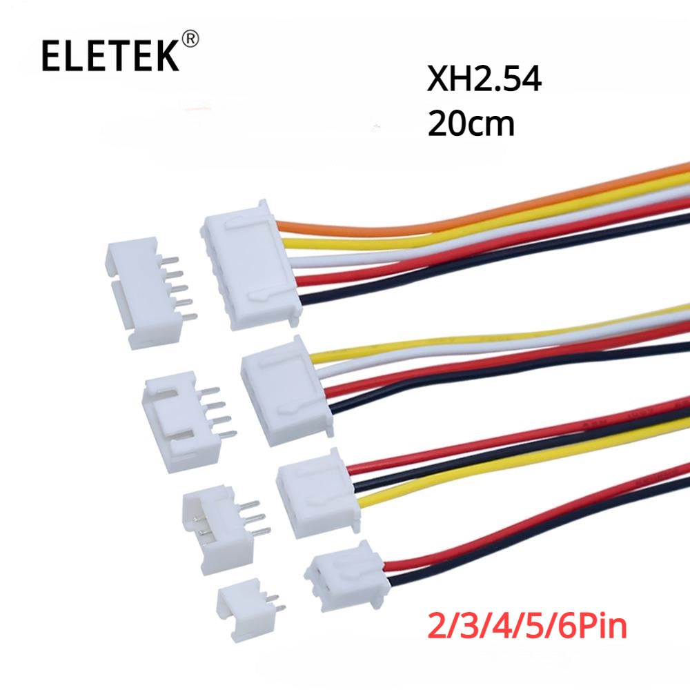 5Set JST XH2.54 XH 2.54mm Wire Cable Connector 2/3/4/5/6 Pin Pitch Male Female Plug Socket 20cm Wire Length 26AWG