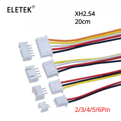 5Set JST XH2.54 XH 2.54mm Wire Cable Connector 2/3/4/5/6 Pin Pitch Male Female Plug Socket 20cm Wire Length 26AWG