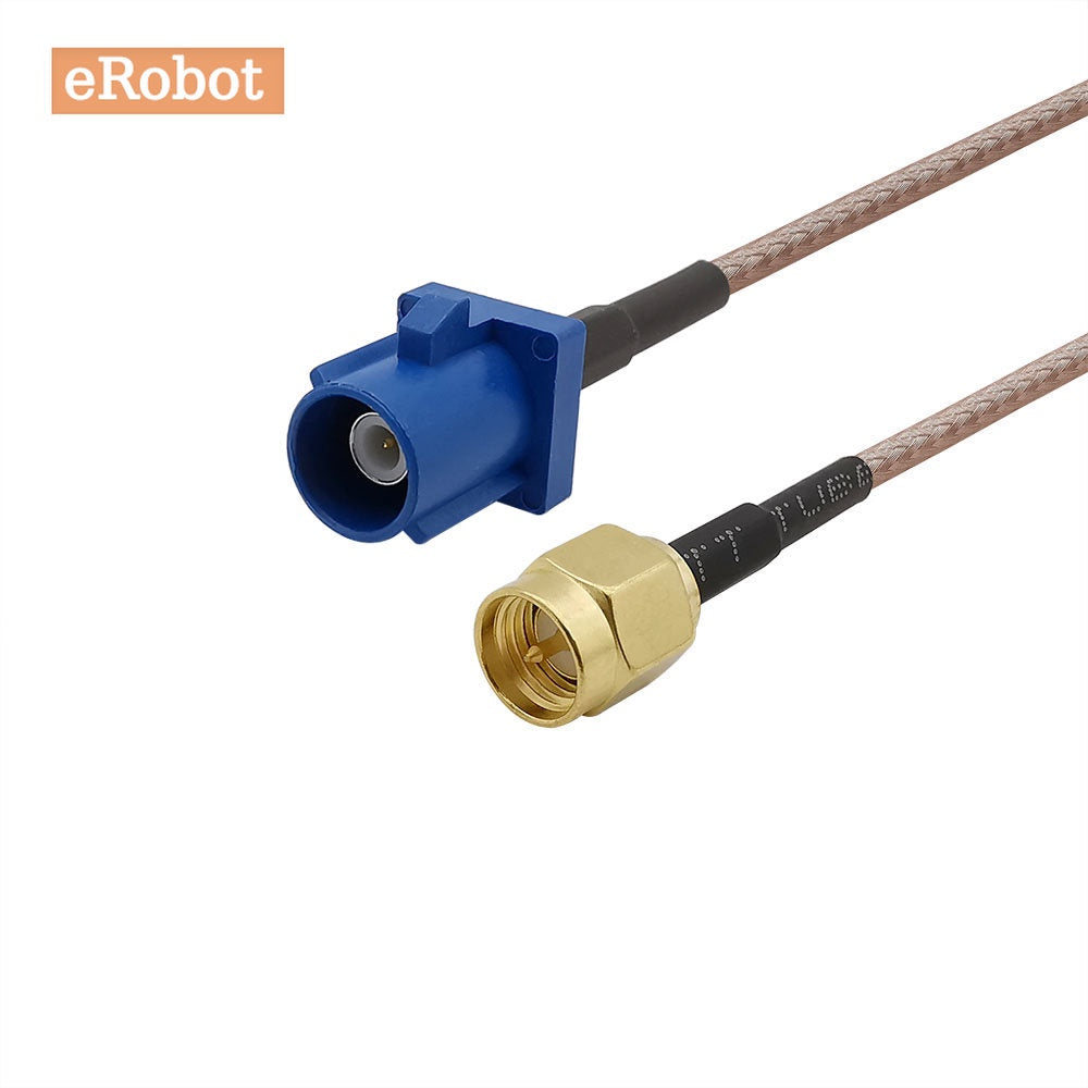0.3M~7M SMA Male Plug To Fakra C Male Plug Straight Adapter Active GPS Antenna Extension RG316 Double Shield Silver Pigtail Cable 15CM 20CM