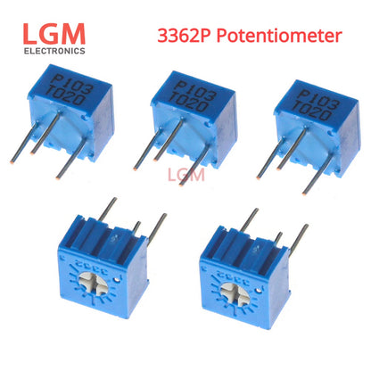 20Pcs Trimming Potentiometer 3362P 10R 20R 50R 100R 200R 500R 1K 2K 5K 10K 20K 50K 100K 200K 500K 1M 2M