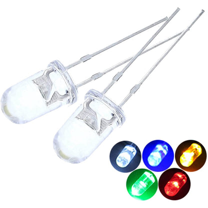 200Pcs LED Diode Lights 3mm 5mm LED Lights Emitting Diodes Assortment Set Kit White Red Blue Green Yellow DIY LED Diode Set