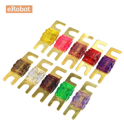 2Pcs ANS Gold Plated Stud Car Fuses Mini Car Stereo Audio AFS Fuse 20A 30A 40A 50A 60A 70A 80A 100A 125A 150A 175A 200A