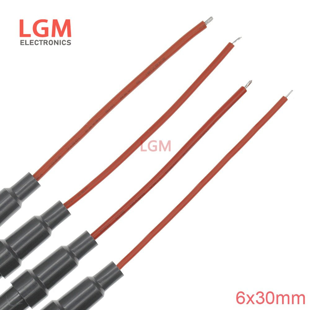 5Pcs 5*20mm 6*30mm Glass Fuse Holder Screw Type 5X20mm with 22 20 18 16 14AWG Wire Cable 250V 5X20MM Glass Fuse Tube Fuse Casing