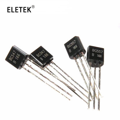 50Pcs BC547 BC557 BC547B BC557B NPN PNP TO-92 Power Triode Transistor Set Assorted kit