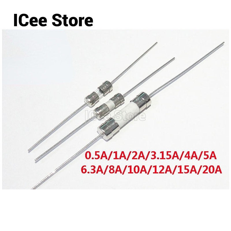 5Pcs Ceramic Fuse Tube Fuse with Pin 5*20mm 5X20MM 250V 0.5A 1A 2A 3A 4A 5A 6A 7A 8A 10A 12A 15A 20A 25A 30A