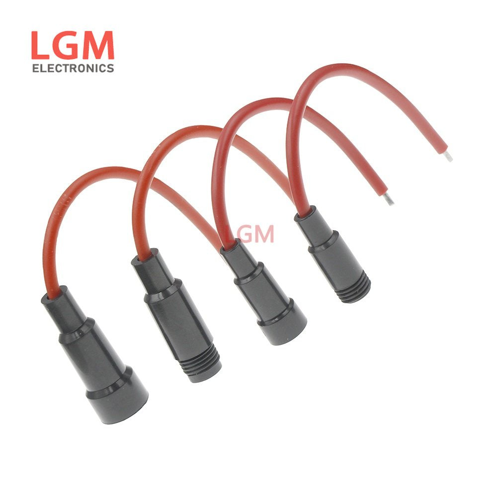 5Pcs 5*20mm 6*30mm Glass Fuse Holder Screw Type 5X20mm with 22 20 18 16 14AWG Wire Cable 250V 5X20MM Glass Fuse Tube Fuse Casing