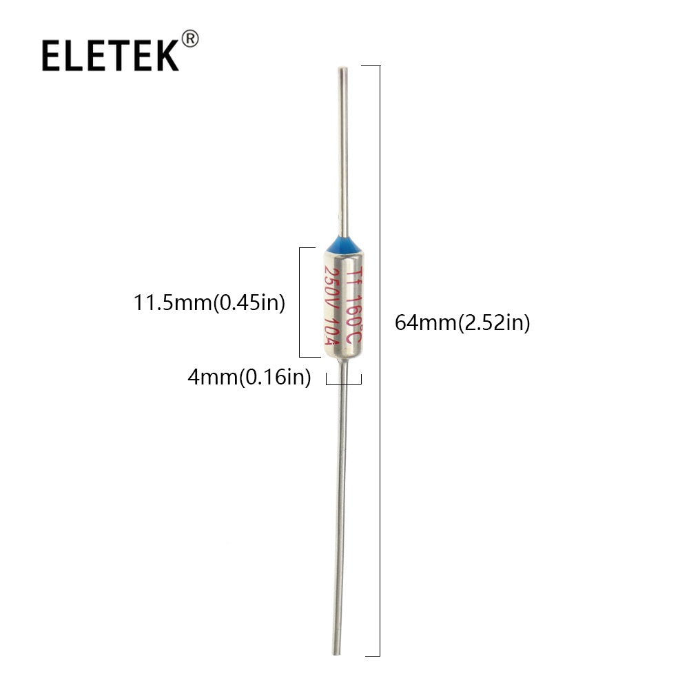 5Pcs Temperature RY 10A 15A 250V Tf Thermal Fuse 65C 85C 100C 105C 110C 120C 130C 152C 165C 172C 185C 192C 200C 216C 240C 280C 300C
