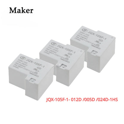 2Pcs HF/ JQX 105F -1 -005D 012D 024D -1HS 30A 240VAC 4Pin DC5V 12V 24V Relays HF105F-1-005D-1HS