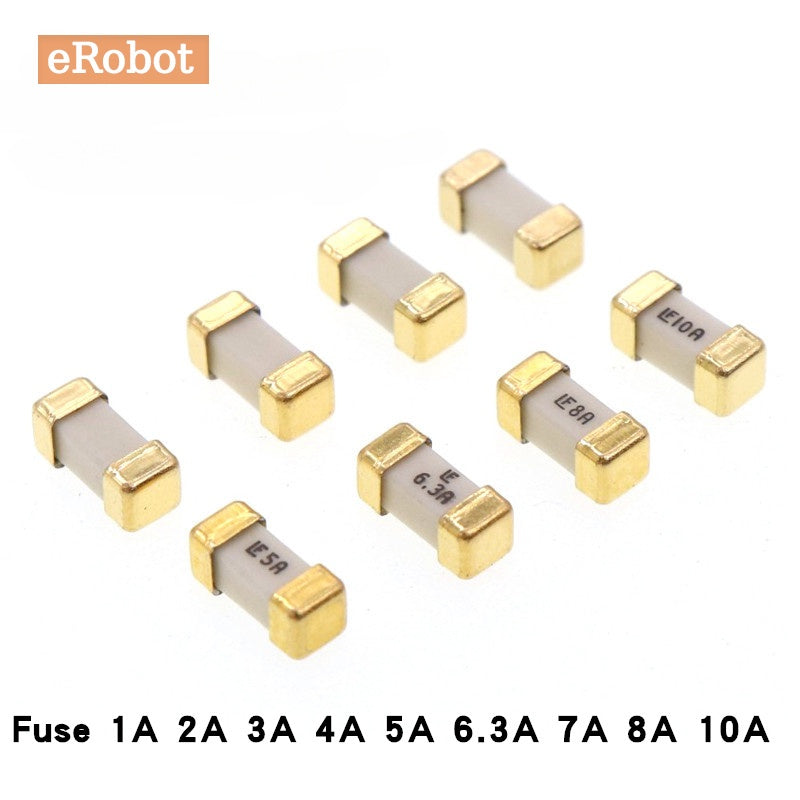 10Pcs Gold Foot 1808 125V 0451 SMD Fast Blow Fuse 1A 2A 3A 4A 5A 6.3A 7A 8A 10A 0451 Ultra-rapid Fuses New Original