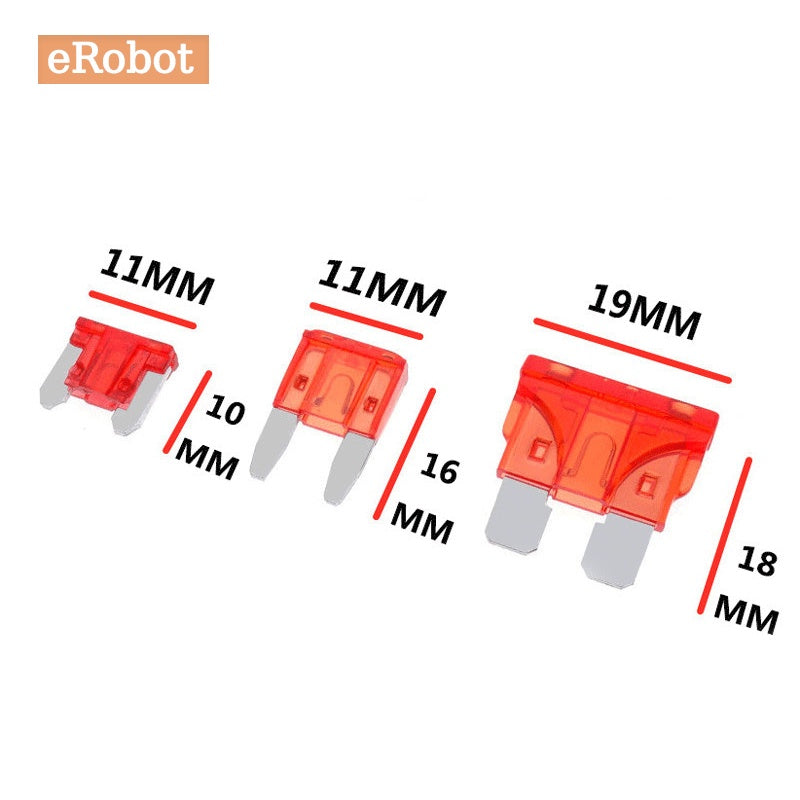 10Pcs Mini Small Medium Size Blade Car Fuse for Auto Car Truck 5A 7.5A 10A 15A 20A 30A 35A 40A