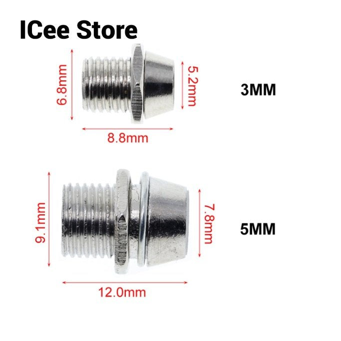 5-10Pcs Copper Metal 3MM 5MM Light Emitting Diode LED Holder Mount Panel Display Wholesale