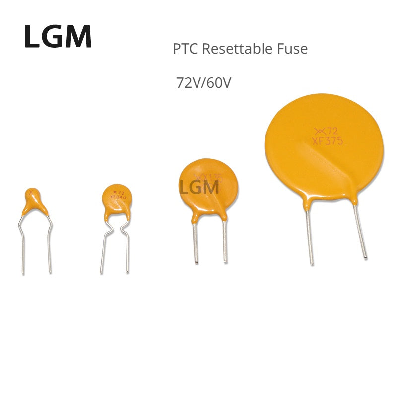 20Pcs PTC Resettable Fuse  Straight Plug 72V/60V RXEF005/010/017/020/025/030/040/050/065/075/090/110/135/160/185/200/250/300/375/500
