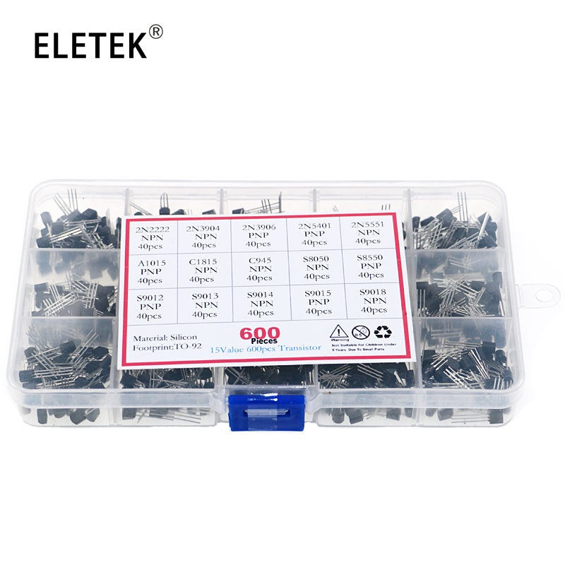 180/480/ 600pcs/Box  TO-92  Transistor Set Kit 2N2222 2N5401 2N5551 A1015 A733 S9014 C1815 C945 A42 A92 2N3904 2N3906 2N5401 2N5551