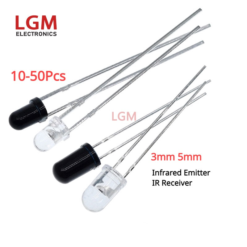 10-50Pcs 5mm 3mm 940nm LEDs Infrared Emitter and IR Receiver Diode Diodes