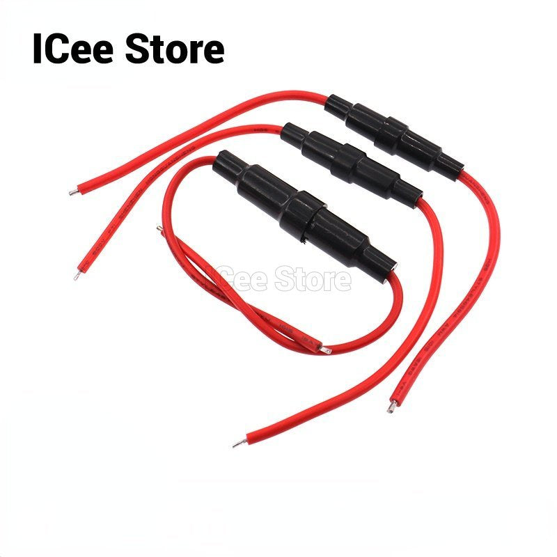 5Pcs Glass Fuse Holder 5*20mm 6*30mm Screw Type 5X20mm with 22 20 18 16 14AWG Wire Cable 250V 5X20MM Glass Fuse Tube Fuse Casing