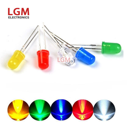 100Pcs 3MM 5MM LED Diode  Electronic Leds Kit Light Emitting Diode White Green Red Blue Yellow F3 F5 Led Diodes