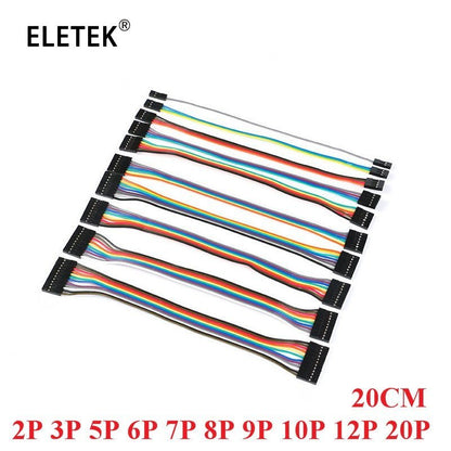 10Pcs Dupont Line 20cm 2.54mm Female To Female 2P/3P/5P/6P/7P/8P/9P/10P/12P Color Breadboard Cable Jump Wire Jumper for Arduino