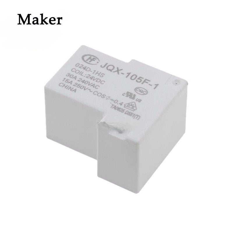 2Pcs HF/ JQX 105F -1 -005D 012D 024D -1HS 30A 240VAC 4Pin DC5V 12V 24V Relays HF105F-1-005D-1HS