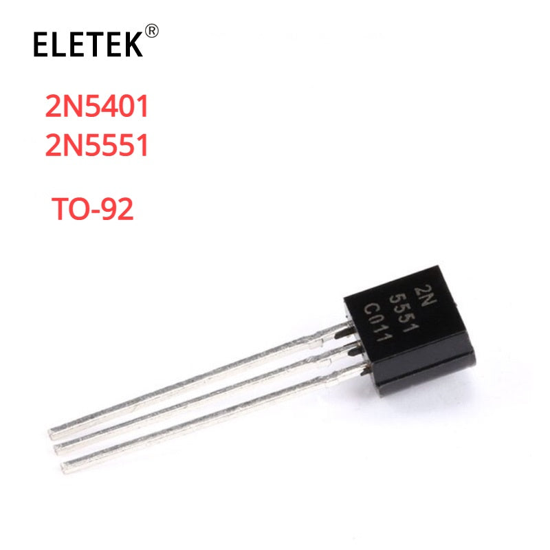 100pcs 2N5401 2N5551 5401 5551 NPN PNP TO-92 Transistor Copper Feet