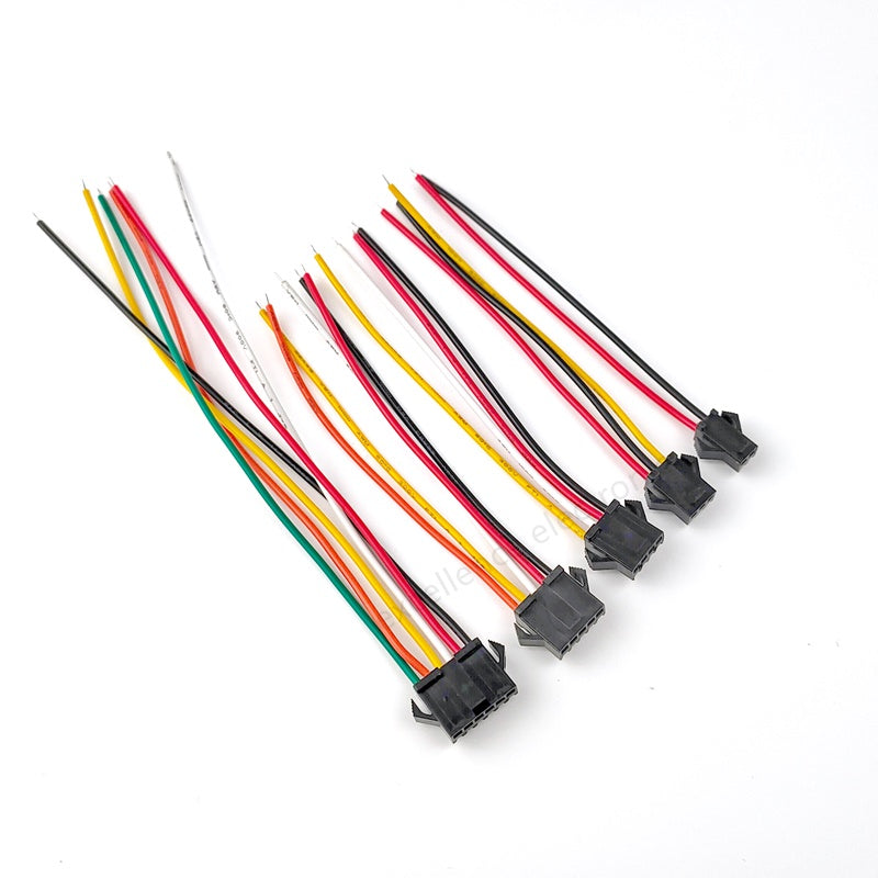 5Pairs SM2.54 2/3/4/5/6 Pin Pitch 2.54mm Wire Connector SM Male & Female Battery Charging Cable 24AWG