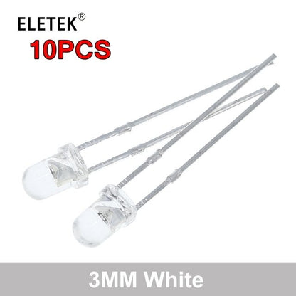 100Pcs F3 Ultra Bright 3MM Round Water Clear Green/Yellow/Blue/White/Red LED Light Lamp Emitting Diode Dides Kit