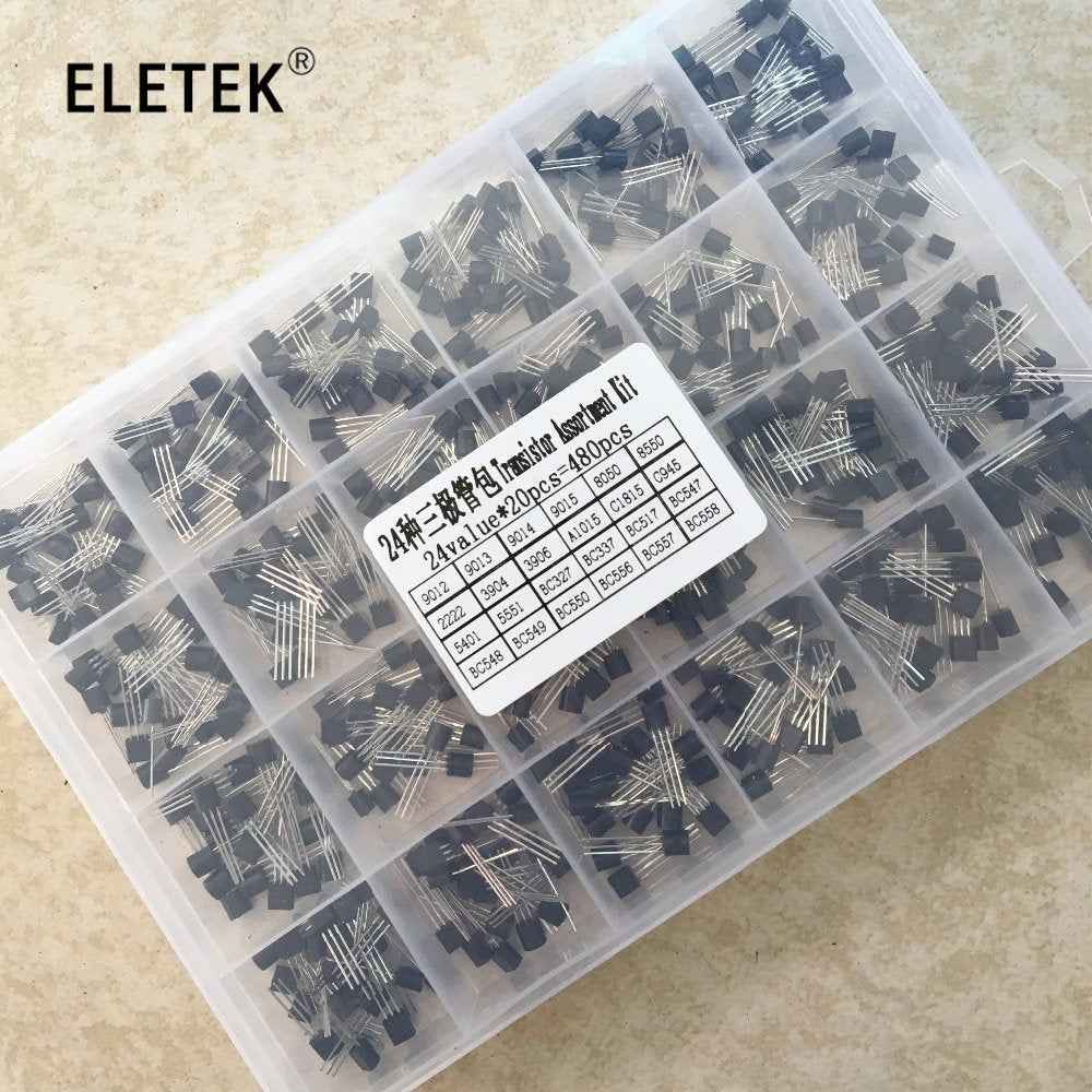 180/480/ 600pcs/Box  TO-92  Transistor Set Kit 2N2222 2N5401 2N5551 A1015 A733 S9014 C1815 C945 A42 A92 2N3904 2N3906 2N5401 2N5551