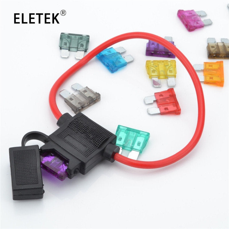 Medium Car Waterproof Fuse Holder Socket 3A 5A 7.5A 10A 15A 20A 25A 30A 35A 40A Auto Motorcycle Motorbike Blade Fuse