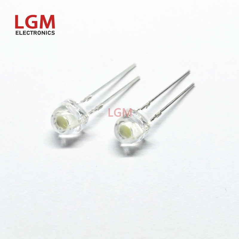 100pcs F3 F5 LED 3mm 5mm LED Transparent Round  Super Bright Water Clear Green Red White Yellow Blue  Diode