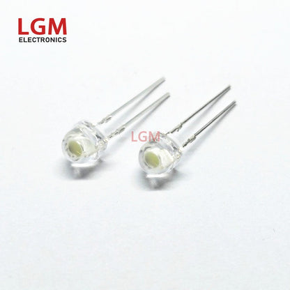 100pcs F3 F5 LED 3mm 5mm LED Transparent Round  Super Bright Water Clear Green Red White Yellow Blue  Diode