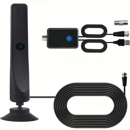 Digital TV Antenna High Gain 36DBI 360 Mile Indoor HDTV Antenna with Amplifier Support 4K 1080P 360° Omnidirectional Signal Receiving TV Antenna