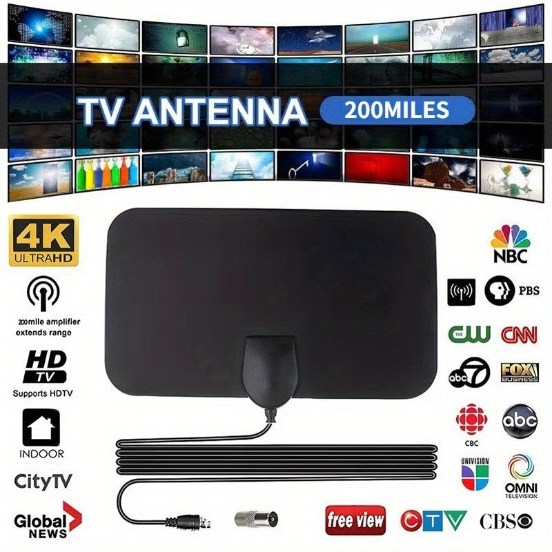 Digital TV Antenna 200 Miles 4K 25DBI High Gain Portable Indoor HDTV Antenna Supports new and old TV