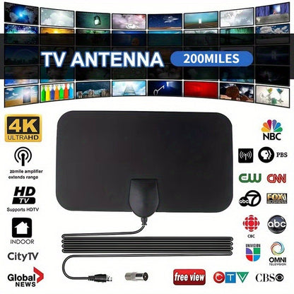 Digital TV Antenna 200 Miles 4K 25DBI High Gain Portable Indoor HDTV Antenna Supports new and old TV