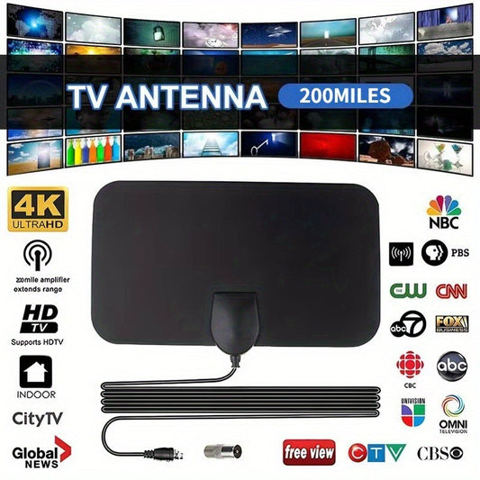 Digital TV Antenna 200 Miles 4K 25DBI High Gain Portable Indoor HDTV Antenna Supports new and old TV