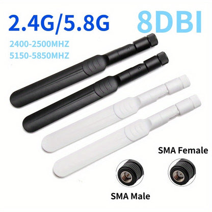 2pcs 8dBi Dual Band WIFI Antenna 2.4G 5G 5.8G SMA Male/Female Universal Antenna Amplifier WLAN Router Singal Booster