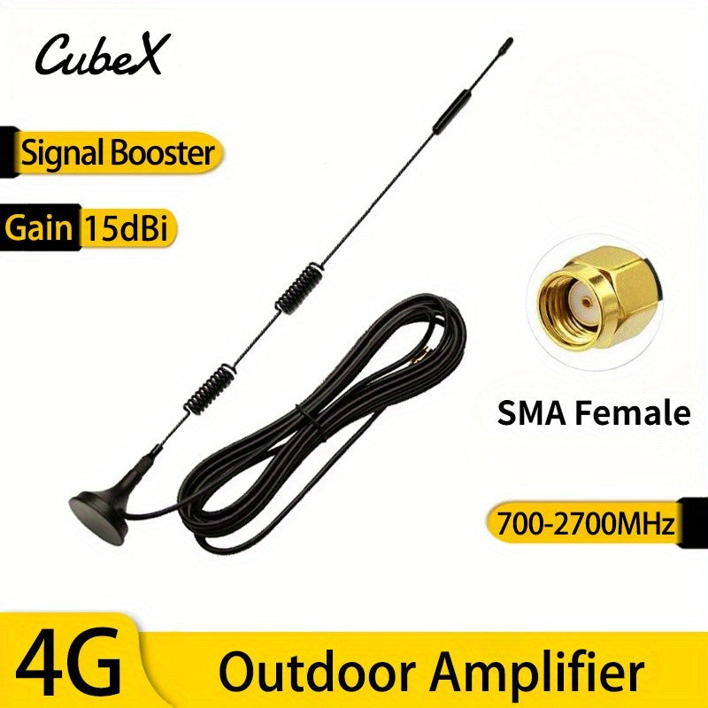 4G LTE GSM Antenna 15DBI High Gain 700-2700MHz Suction Cup Antenna SMA Female Connector Signal Booster Amplifier Antenna