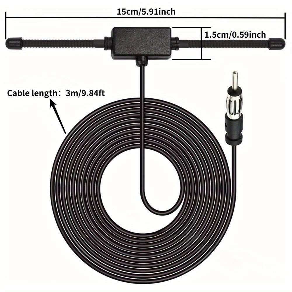 AM/FM Car Radio Antenna Signal Booster Amplifier Hidden Car Radio Stereo Antenna Universal Car Antenna