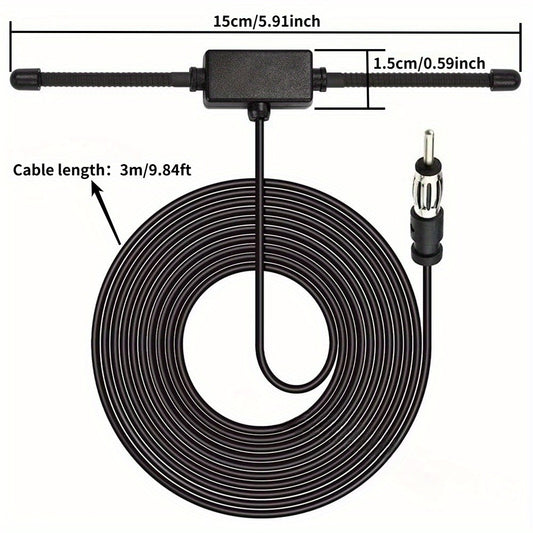 AM/FM Car Radio Antenna Signal Booster Amplifier Hidden Car Radio Stereo Antenna Universal Car Antenna